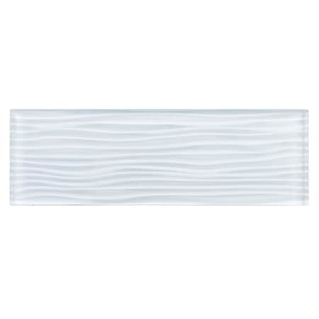 Andova Tiles Enchant-Parade Ghost White 4-in. x 12-in. Subway Textured Polished Glass Wall & Floor Tile Andova Tiles